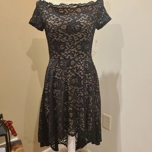 NWT Windsor Black Lace Dress Sz L